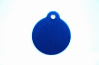 Dog ID tag medal round blue