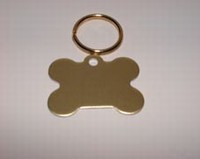 Dog ID tag Bone gold colour