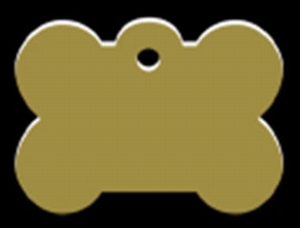 Dog ID tag Bone brass XL