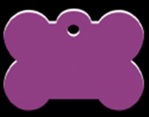 Dog ID tag Bone purple XL