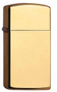 zippo slim brass high polish