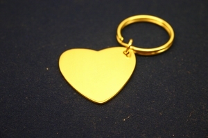 Keychain Heart brass