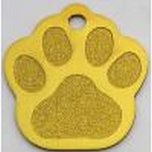 Dog paw ID tag Gold colour