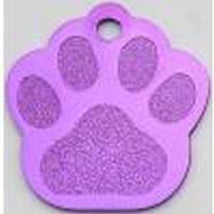 Dog paw ID tag purple