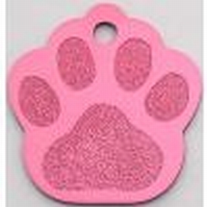 Dog paw ID tag pink