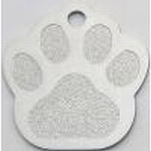 Dog paw ID tag silver colour