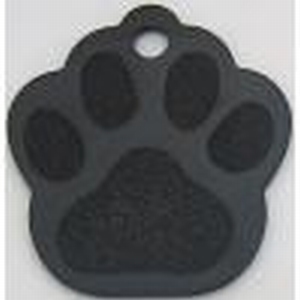 Dog paw ID tag black