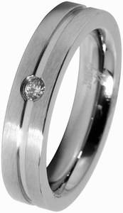 Stainless unisex ring with gem