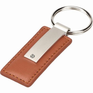 Keychain vinyl leather braun