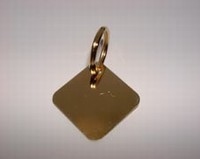 Dog ID tag rectangle gold colour