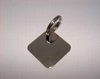 Dog ID tag rectangle silber colour