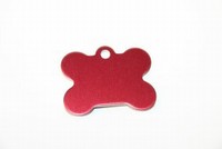 Dog ID tag Bone red